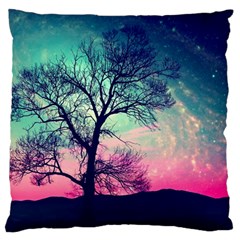 Tree Abstract Field Galaxy Night Nature Large Cushion Case (two Sides) by uniart180623