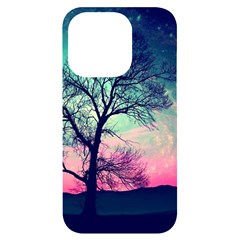 Tree Abstract Field Galaxy Night Nature Iphone 14 Pro Black Uv Print Case by uniart180623