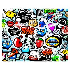 Graffiti Art Cartoon Comic Premium Plush Fleece Blanket (medium)