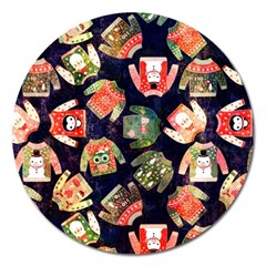 Ugly Christmas Magnet 5  (round) by uniart180623