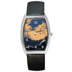 Waves Aesthetic Ocean Retro Sea Vintage Barrel Style Metal Watch