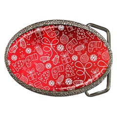 Christmas Pattern Red Belt Buckles by uniart180623