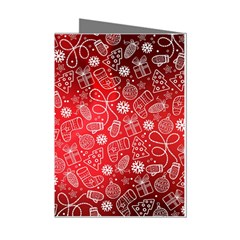 Christmas Pattern Red Mini Greeting Cards (pkg Of 8) by uniart180623