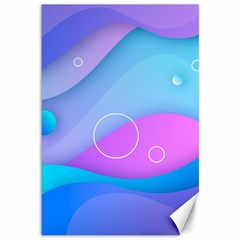 Colorful Blue Purple Wave Canvas 12  X 18  by uniart180623