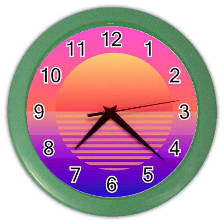 Sunset Summer Time Color Wall Clock