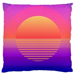 Sunset Summer Time Large Premium Plush Fleece Cushion Case (two Sides) by uniart180623