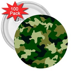 Green Military Background Camouflage 3  Buttons (100 Pack)  by uniart180623