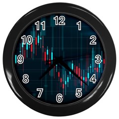 Flag Patterns On Forex Charts Wall Clock (Black)