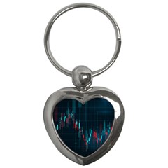 Flag Patterns On Forex Charts Key Chain (Heart)