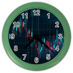 Flag Patterns On Forex Charts Color Wall Clock by uniart180623