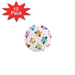 Owl Bird 1  Mini Magnet (10 Pack)  by uniart180623