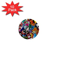 Cartoon Explosion Cartoon Characters Funny 1  Mini Buttons (10 Pack)  by uniart180623