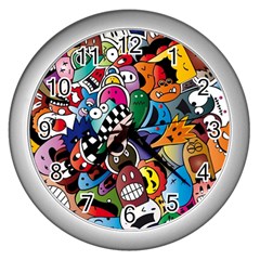 Cartoon Explosion Cartoon Characters Funny Wall Clock (silver) by uniart180623