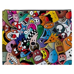 Cartoon Explosion Cartoon Characters Funny Cosmetic Bag (xxxl) by uniart180623