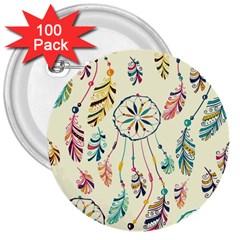 Dreamcatcher Abstract Pattern 3  Buttons (100 Pack)  by uniart180623