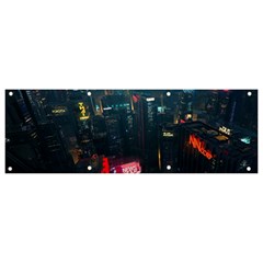 Cityscape Digital Art Banner and Sign 9  x 3 