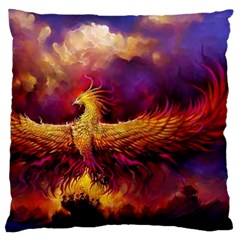 Phoenix Bird Large Premium Plush Fleece Cushion Case (two Sides) by uniart180623