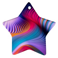 Colorful 3d Waves Creative Wave Waves Wavy Background Texture Star Ornament (two Sides) by uniart180623