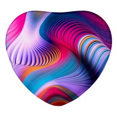 Colorful 3d Waves Creative Wave Waves Wavy Background Texture Heart Glass Fridge Magnet (4 Pack) by uniart180623