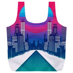 Retro Cityscape Artist Artwork Digital Art Full Print Recycle Bag (xxxl) by uniart180623