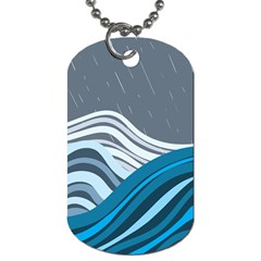 Waves Ink Abstract Texture Art Dog Tag (two Sides)