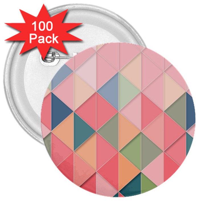 Background Geometric Triangle 3  Buttons (100 pack) 