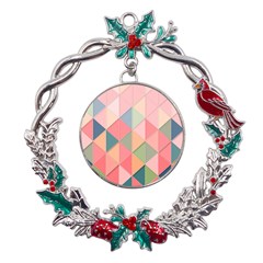 Background Geometric Triangle Metal X mas Wreath Holly Leaf Ornament by uniart180623
