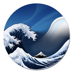 The Great Wave Off Kanagawa Magnet 5  (round) by Grandong