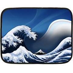 The Great Wave Off Kanagawa Two Sides Fleece Blanket (mini) by Grandong