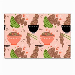 Doodle Yakisoba Seamless Pattern Background Cartoon Japanese Street Food Postcard 4 x 6  (pkg Of 10) by Grandong