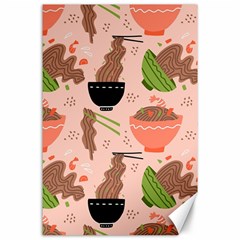 Doodle Yakisoba Seamless Pattern Background Cartoon Japanese Street Food Canvas 24  X 36  by Grandong