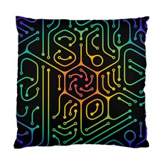 Circuit Hexagonal Geometric Pattern Background Pattern Standard Cushion Case (two Sides)