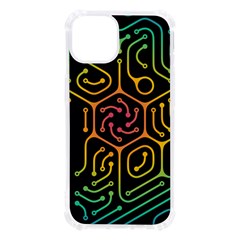 Circuit Hexagonal Geometric Pattern Background Pattern Iphone 13 Tpu Uv Print Case by Ndabl3x