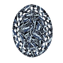 Cobalt Kaleidoscope Print Pattern Design Ornament (oval Filigree) by dflcprintsclothing