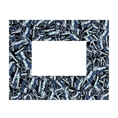 Cobalt Kaleidoscope Print Pattern Design White Tabletop Photo Frame 4 x6  by dflcprintsclothing