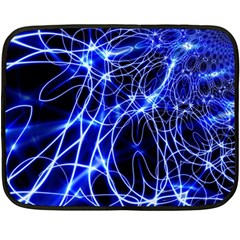 Lines Flash Light Mystical Fantasy Fleece Blanket (mini) by Dutashop