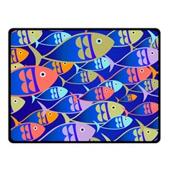 Sea Fish Illustrations Fleece Blanket (small) by Mariart