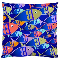 Sea Fish Illustrations Standard Premium Plush Fleece Cushion Case (one Side) by Mariart