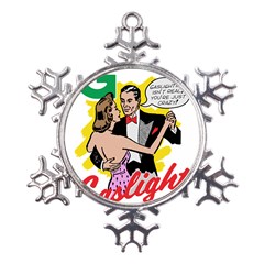 G Is For Gaslight Funny Dance1-01 Metal Large Snowflake Ornament