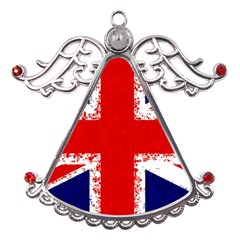 Union Jack London Flag Uk Metal Angel With Crystal Ornament