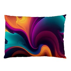 Abstract Colorful Waves Painting Pillow Case