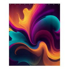 Abstract Colorful Waves Painting Shower Curtain 60  X 72  (medium)  by Simbadda