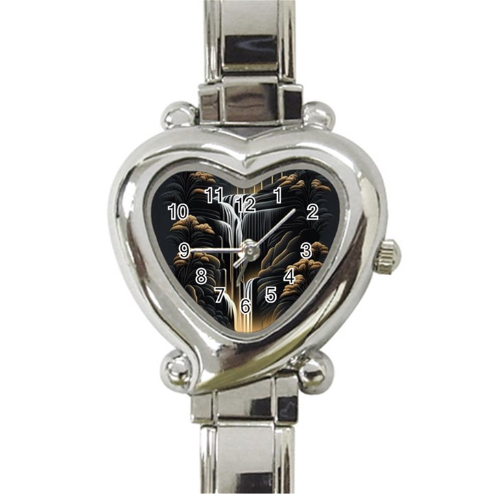 Waterfall Water Nature Springs Heart Italian Charm Watch