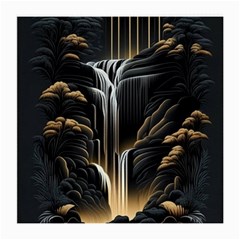 Waterfall Water Nature Springs Medium Glasses Cloth by Simbadda