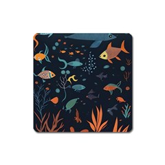 Underwater Ocean Animals Sea Square Magnet by Simbadda