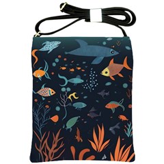 Underwater Ocean Animals Sea Shoulder Sling Bag by Simbadda