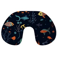 Underwater Ocean Animals Sea Travel Neck Pillow by Simbadda