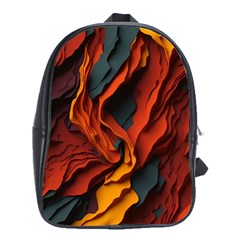 Abstract Colorful Waves Painting Art School Bag (xl)