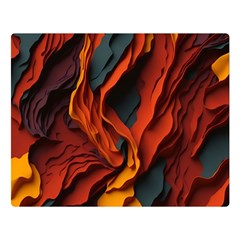 Abstract Colorful Waves Painting Art Premium Plush Fleece Blanket (large) by Simbadda