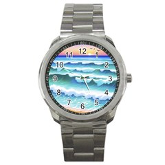 Ocean Sea Waves Beach Sport Metal Watch